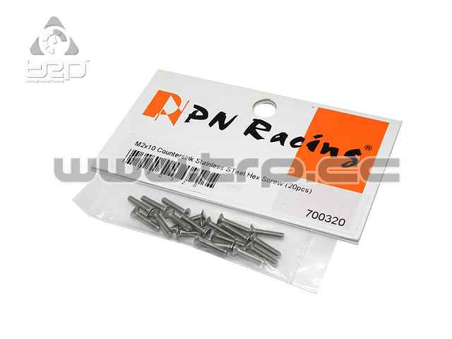 Tornilleria MiniZ (M2x10 20pcs) Avellanado/Hex/Acero para Aluminio
